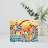 Drôle Pêche Carte Postale Pêcheur Cartoon (Debout devant)