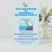 Drôle pêche pélican invitation dessin animé (Debout devant)