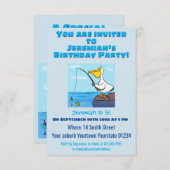 Drôle pêche pélican invitation dessin animé (Devant / Derrière)