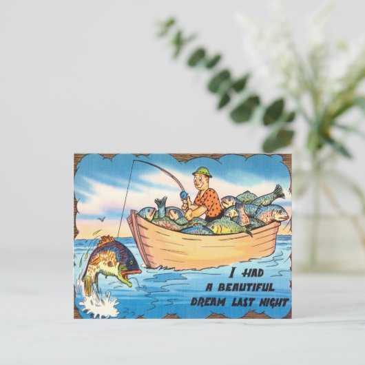 Drôle Pêche Poisson Carte postale Pêcheur Bateau C (Debout devant)