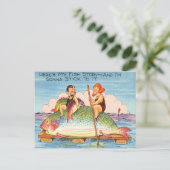 Drôle Pêcheur Carte Postale Poisson Carton (Debout devant)