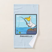 Drôle pélican de pêche (Serviette à main)