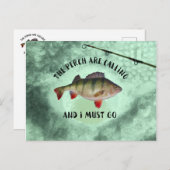 Drôle Perch Quote de pêche Carte postale (Devant / Derrière)