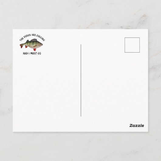 Drôle Perch Quote de pêche Carte postale (Dos)