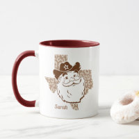 Drôle Père Noël Cowboy Texas Christmas Mug