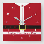 Drôle Père Noël Design Horloge de Noël Texte perso (Recto)
