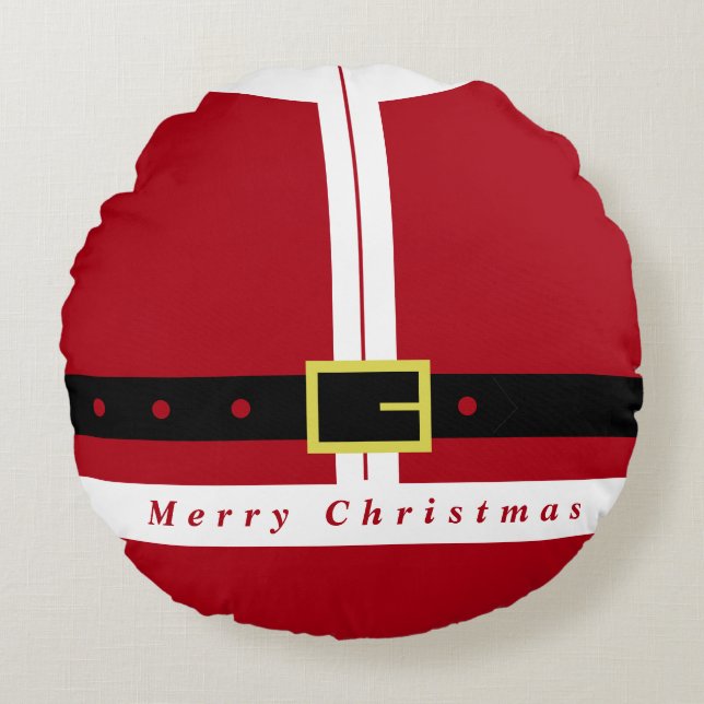 Drôle Père Noël Design Noël Round Coussin (Devant)