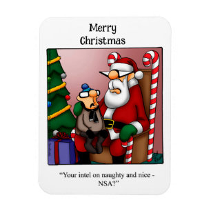 Drôle Père Noël Naughty Ou Nice Humour Magnet Cade