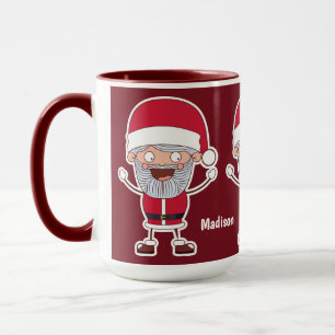 Drôle Père Noël nom personnalisé tasses