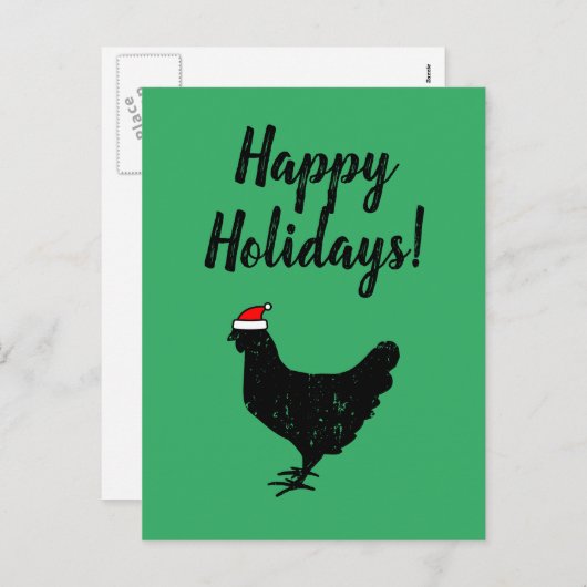 Drôle Père Noël poulet Noël Cartes postales (Devant / Derrière)