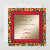 Drôle Père Noël & Reindeer Invitation de la fête d (Dos)