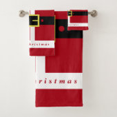 Drôle Père Noël serviettes de bain de Noël (En situation)