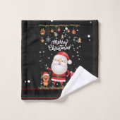 Drôle Père Noël, Snowman, Reindeer Joyeux Noël (Gant de toilette)