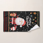 Drôle Père Noël, Snowman, Reindeer Joyeux Noël (Serviette à main)