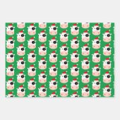 Drôle Père Noël vache feuilles de papier d'emballa (Devant 2)