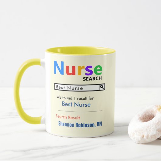 Drôle personnalisé Meilleure infirmière cadeau Mug (Avec donut)