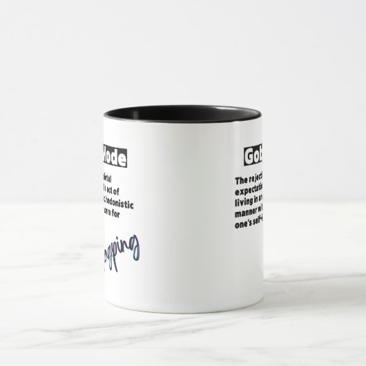 Drôle Phrase Goblin Mode Mug (Centre)