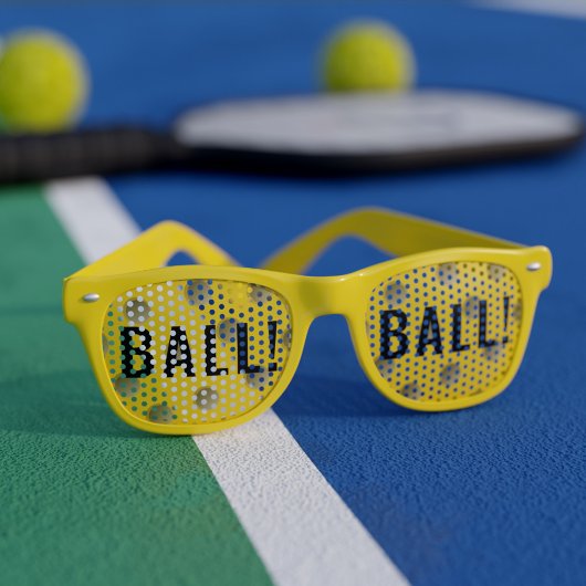 Drôle Pickleball Ball Yellow Retro Lunettes de sol
