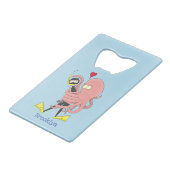 Drôle pieuvre embrasse plongeur dessin animé humou (Devant Angle)