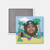 Drôle Pirate face coupé Magnet Modèle (Recto/Verso)