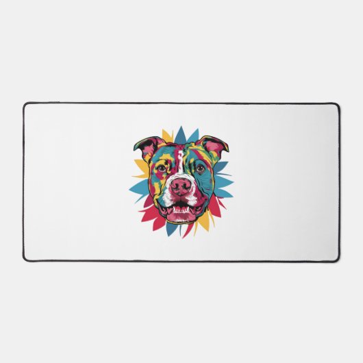 drôle pitbull de chien coloré (Recto)
