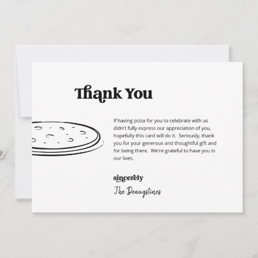 Drôle Pizza Mariage gratuit Carte de remerciements (Devant)