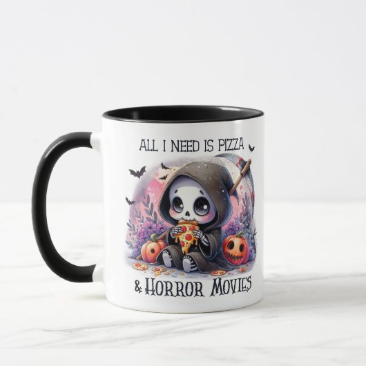 Drôle Pizza Movie Halloween Ghost Mug (Gauche)