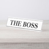 Drôle plaque de nom du bureau "The Boss" (Devant)
