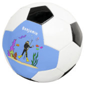 Drôle plongeur et poisson mer créatures dessin ani (3/4)