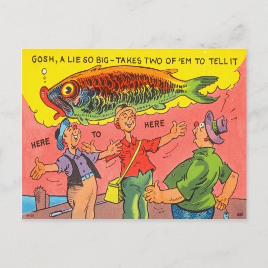 Drôle Poisson Carte Postale Pêcheur Pêche Carton (Devant)