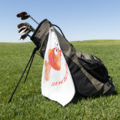 Drôle Poisson et ver serviette de golf - Texte per (Vert)