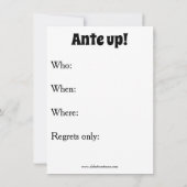 Drôle Poker Night Invitations (Dos)