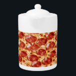 Drôle Porcelaine Pepperoni Pizza Teapot<br><div class="desc">Drôle Porcelaine Pepperoni Pizza Teapot</div>
