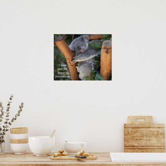 Drôle Poster de l'ours Koala; Procrastination (Cuisine)