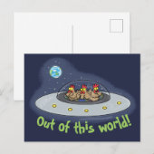 Drôle poule dans la carte postale de vaisseau (Devant / Derrière)