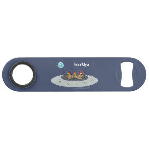 Drôle poule dans l'espace dessin animé