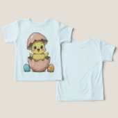 Drôle poussette de Pâques dans un oeuf craqué (Design Recto & Verso)