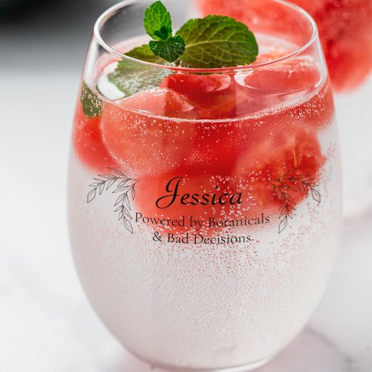 Drôle "Powered by Botanical" Verre Peronalisé