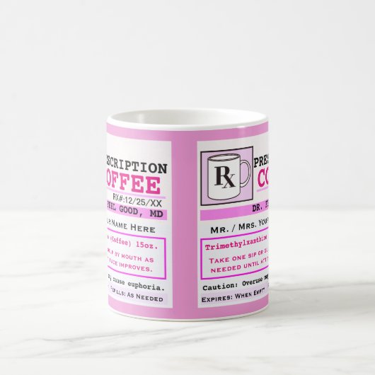 Drôle Prescription RX café Mug (Centre)