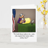 Drôle Quart Juillet Carte de voeux Humour (Fleur jaune)