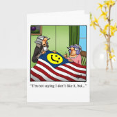 Drôle Quart Juillet Carte de voeux Humour (Fleur jaune)