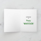 Drôle "quoi que" carte de voeux de vacances (Intérieur)