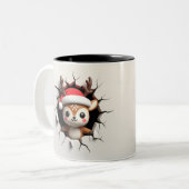 Drôle Reindeer à deux faces Mug de Noël (Devant gauche)