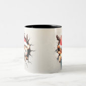 Drôle Reindeer à deux faces Mug de Noël (Centre)