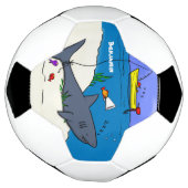 Drôle requin couché et dessin animé de pêche (Tourné)