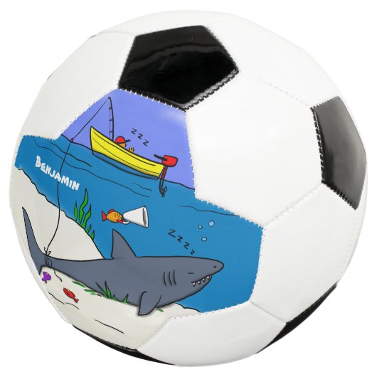 Drôle requin couché et dessin animé de pêche (3/4)