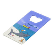 Drôle requin couché et dessin animé de pêche (Dos Angle)