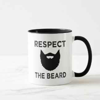 Drôle respect la tasse de café des hommes de barbe