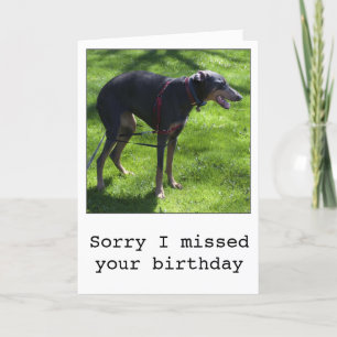 Drôle retard d'anniversaire chien carte de voeux