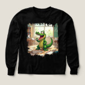 Drôle Retourner à l'école Dinosaure manger les dev (Motif recto)